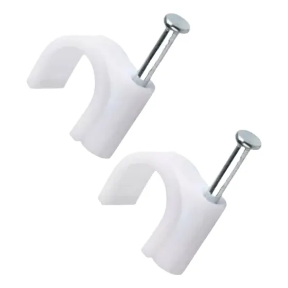 Grapas Para Cables  De 6mm Blanco X2