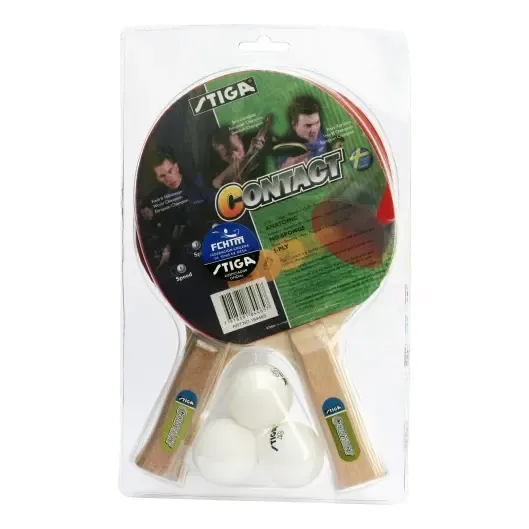 Set Paletas Tenis De Mesa Stiga Contact 2pa3pe Color Negro Tipo De Mango An (anatómico) | Cuotas sin interés
