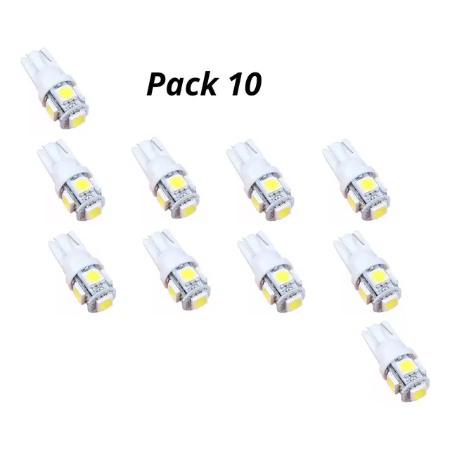 Bombillo Muela T10, Pack De 3, Led 12v 5050 5-smd