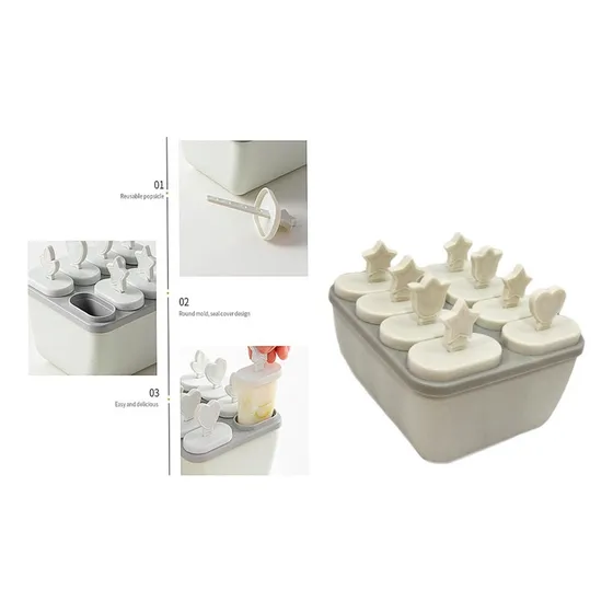Molde Plastico Para Helados Reusables Cocina Paleta