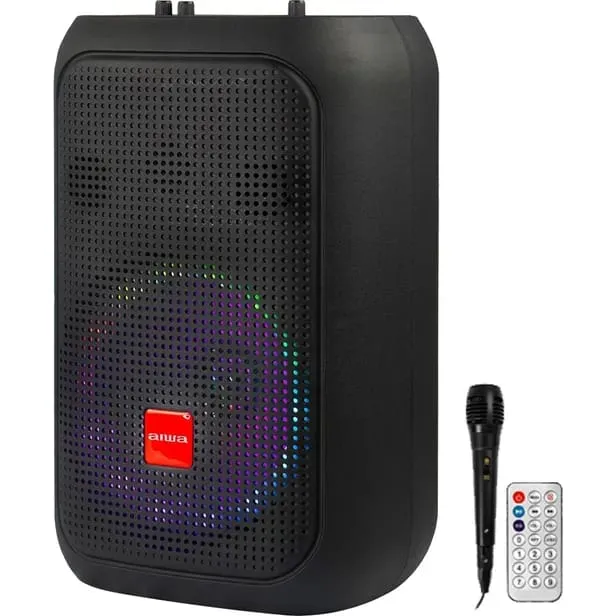 Parlante Aiwa Con Karaoke, Micrófono, Bluetooth, Usb Y Radio