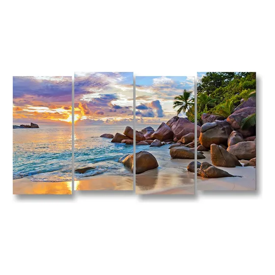 Cuadro Decorativo Mural Paisaje De Playa 120x60cm Vol.2