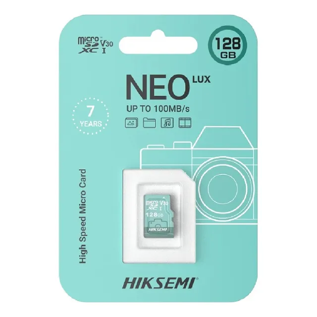 Memoria Hiksemi Micro Sd 128gb Neolux Class10/v30 4k 100mb/s