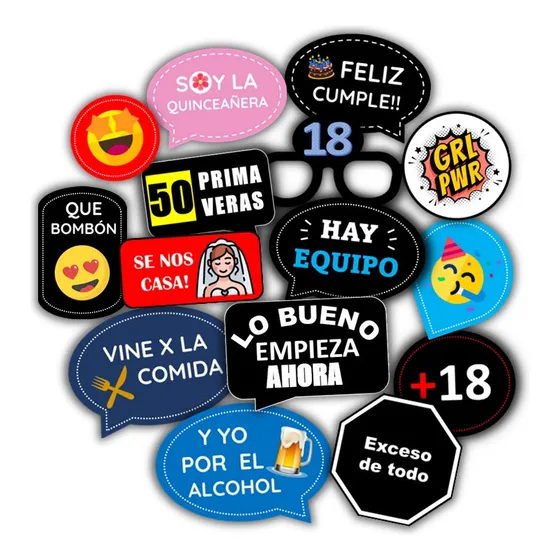 Kit Photoprops Photobooth Cartelitos Para Imprimir