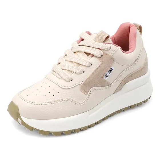 Zapatillas Tenis Para Mujer Beige Tellenzi 515