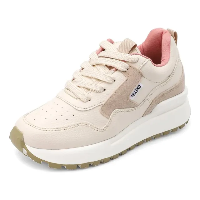 Zapatillas Tenis Para Mujer Beige Tellenzi 515