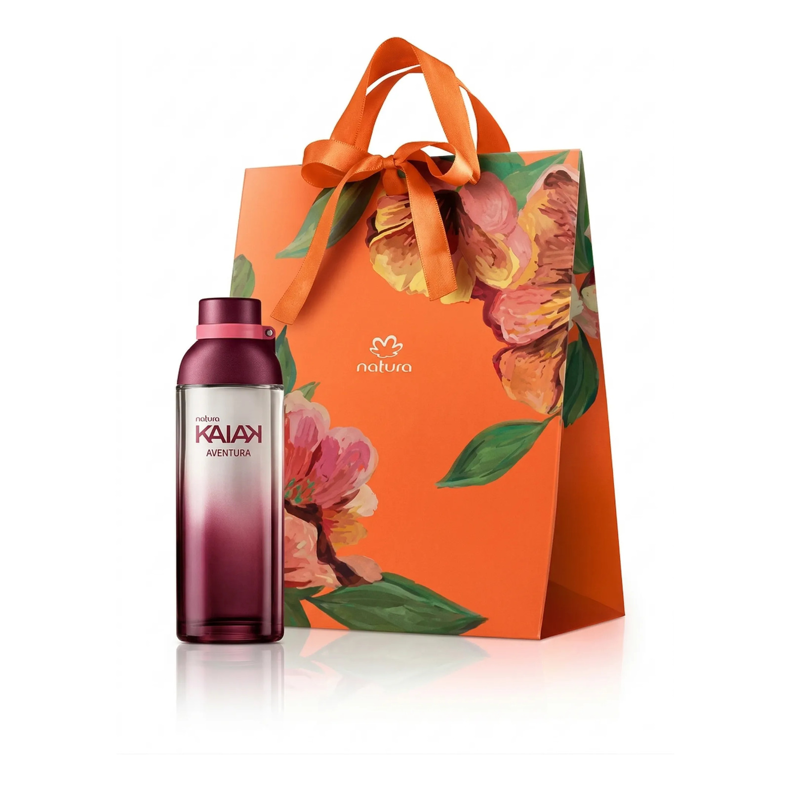 Kit Presente Natura Aventura Feminino: Deo Colônia 100ml + Sacola De Presente Com Laço Tam. M