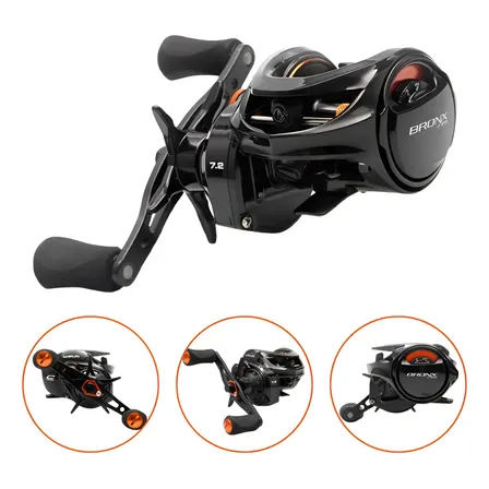 Carretilha Maruri Bronx 300 Drag 15kg 7 Rolamentos Pesqueiro Cor Preto Lado Da Manivela Direito