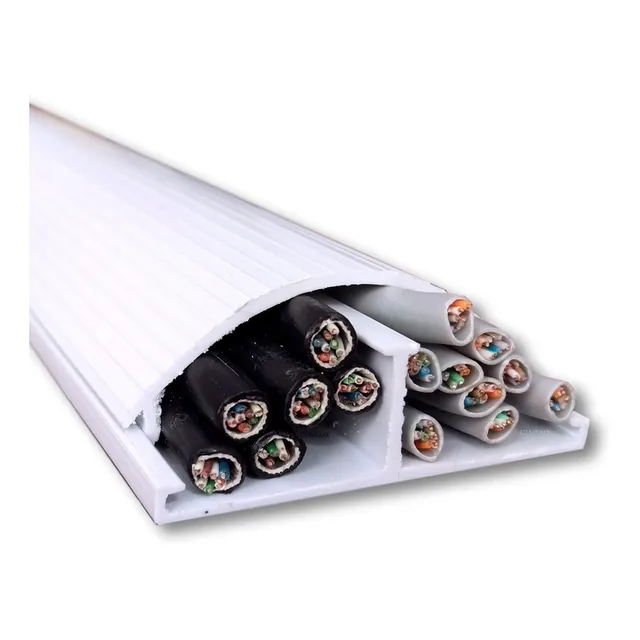 Canaleta Pvc Para Cable En Piso 10 Pzas 1 Metro 54x21mm 5421 Color Blanco