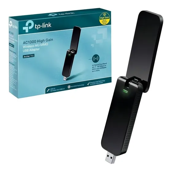 Adaptador WiFi USB TP-Link Archer T4uHP Ac1300 de doble banda