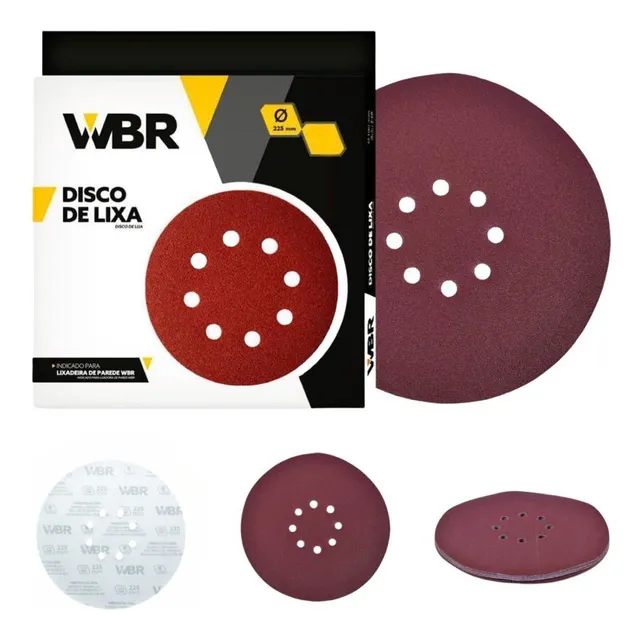 Disco De Lixa Girafa Wbr Wagner Vonder 225mm Caixa C/ 10un