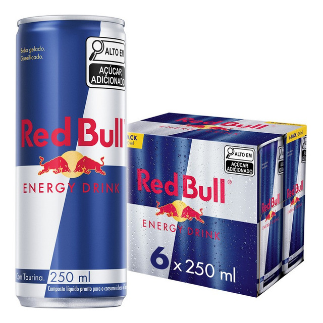 Pack Energético Red Bull Lata 6 Unidades 250ml Cada Pack Energético Red Bull Lata 6 Unidades 250ml Cada