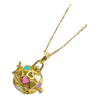 Collar Oro Laminado Con Llamador De Angeles De Colores Collar Oro Laminado Con Llamador De Angeles De Colores