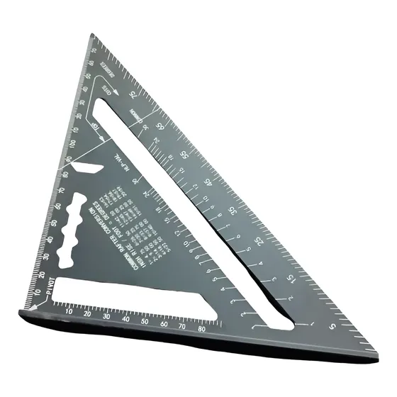 Escuadra 7 Tres Lados Negra De Aluminio