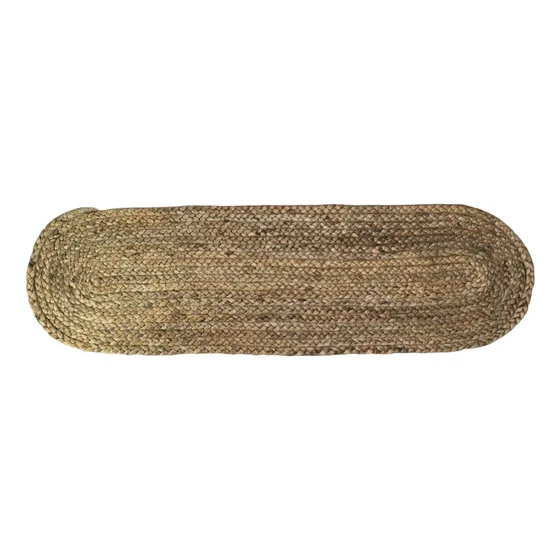 Alfombra De Yute Natural Ovalada Decorativa Estilo Rústico