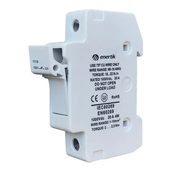 Porta Fusible Solar 32a 1000v Enertik Cilíndrico 10x38mm