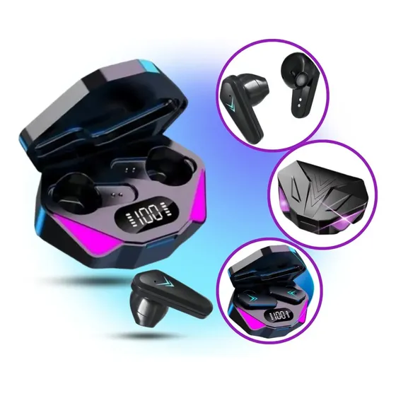 Fone De Ouvido Bluetooth Sem Fio Gamer X15 Wireless Led Tws