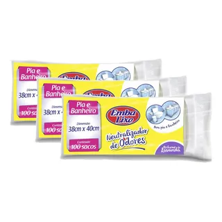 Saco De Lixo Banheiro Pia Perfumado Lavanda Kit 300 Unidades Saco De Lixo Banheiro Pia Perfumado Lavanda Kit 300 Unidades