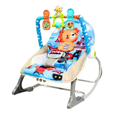 Cadeirinha De Descanso Musical Para Bebe Balanço Reclinável Com Mobile Azul - Kababy