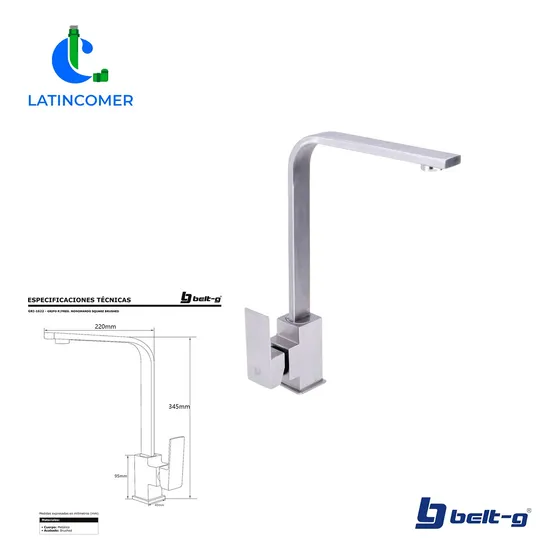 Grifo Fregadero Monomando Square Brushed. Gri-1622