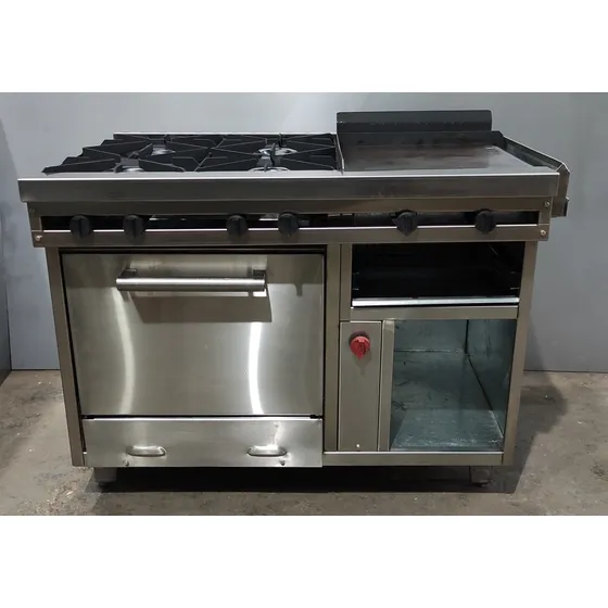 Cocina Industrial 4 Hornillas, Horno,plancha Y Gratinador.