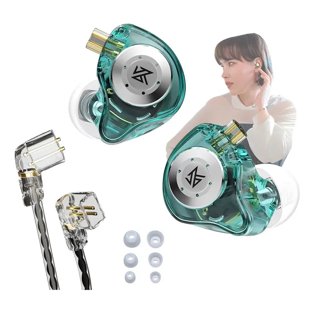 Auriculares Kz Edx Pro Stage Return sin micrófono, color cian