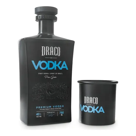 Vodka Draco Premium - 750 Ml + Caneca Preta Alumínio