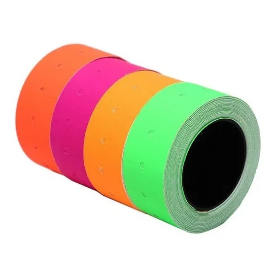 Rollo De Etiquetas  Rojo Y Fucsia  Para Etiquetadoras