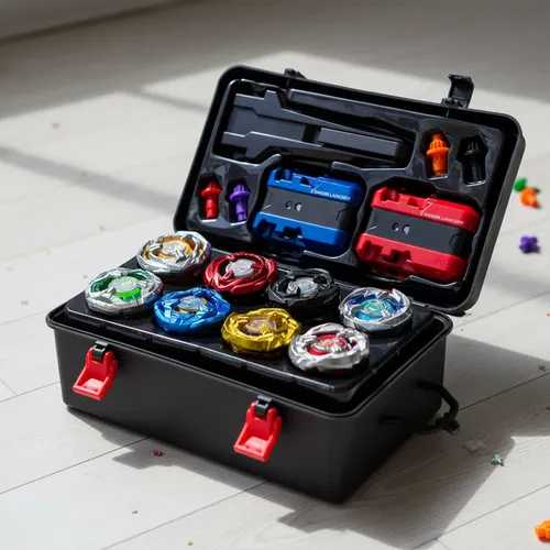 Maleta 8 Beyblades 2 Lançadores E Pegada Grip Acolchoada Colorido
