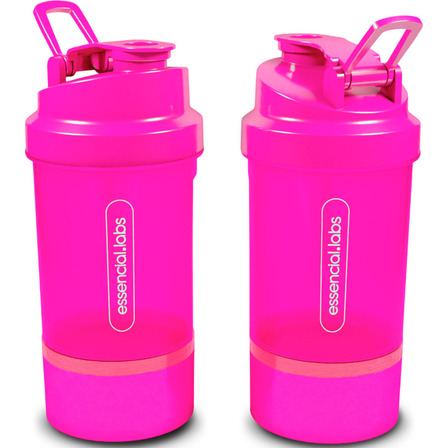 Coqueteleira / Shaker Academia Bpa Free - Cor Pink Com Compartimento Para Pó | Cápsulas | Comprimidos - 400ml Coqueteleira / Shaker Academia Bpa Free - Cor Pink Com Compartimento Para Pó | Cápsulas | Comprimidos - 400ml