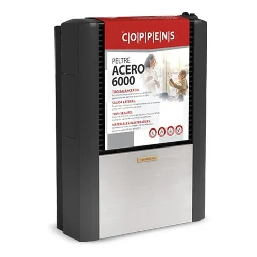 Calefactor Tiro Balanceado Coppens C60IIB 6000 Cal Peltre Derecho Color Peltre Acero