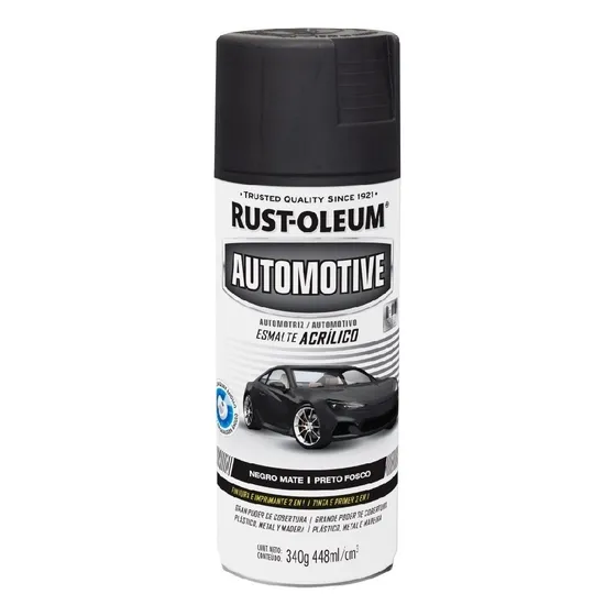 Pintura Aerosol Rust Oleum Esmalte Acrílico Autos Y Motos Color Negro Mate