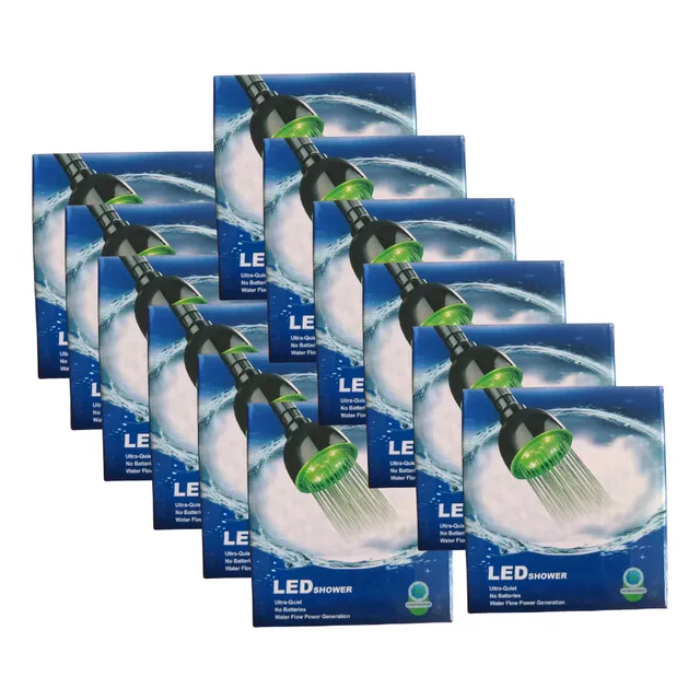 Regadera Con Luz Led, 12 Pzas, 7 Colores En 1, Led Shower