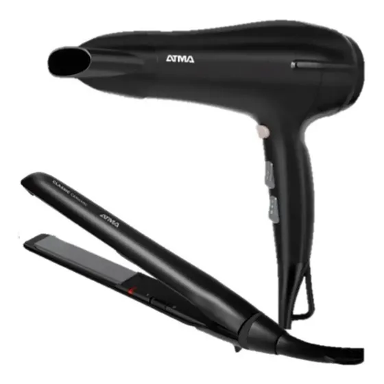Planchita De Pelo Atma + Ck4010p Color Negro