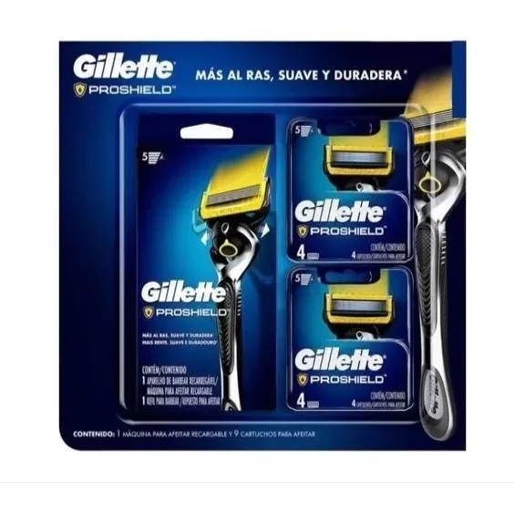 Pack Gillette Proshield Rasuradora Con 9 Cartuchos