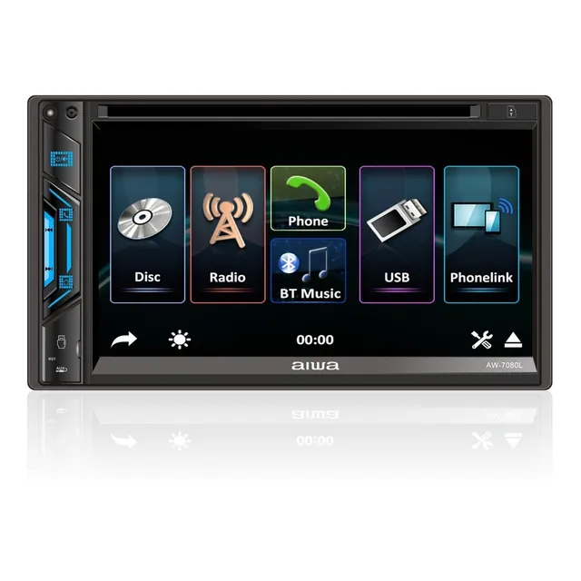 Radio Auto Aiwa 2 Din Dvd Touch 6.9 Bt + Camara Aw-7080l