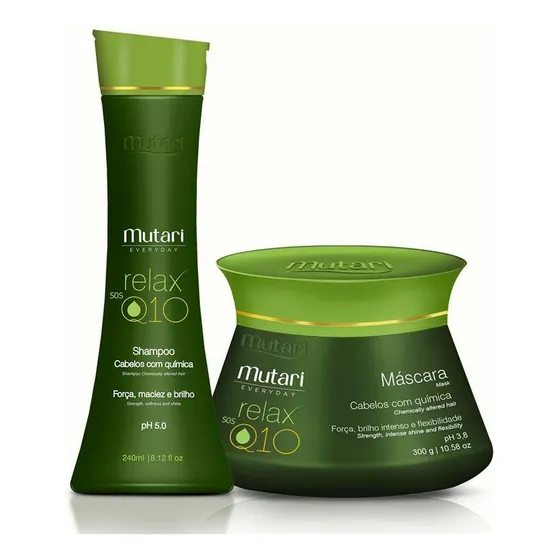 Kit Capilar Sos Relax Q10 Shampoo 240ml Máscara 300g Mutari