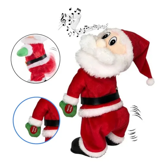 Papai Noel Rebolado 32cm - Decoração Musical