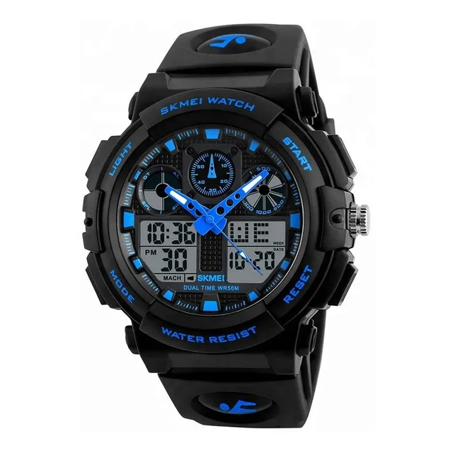 Reloj Skmei 1270 Analogico - Digital, Negro Con Azul