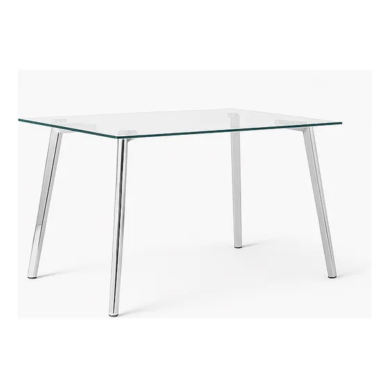 Mesa De Comedor Tap Tapa De Vidrio Patas Cromada 120x80cm