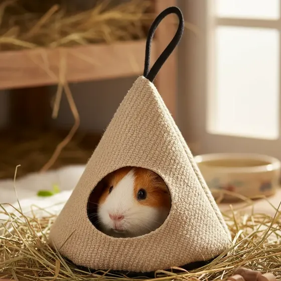 Casita Jaula Cobayo Erizo Hamster Roedor 15 Cm Carpa Beige