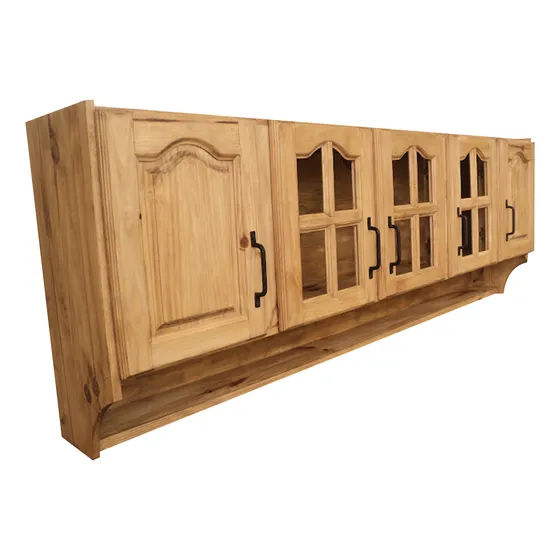 Alacena Maciza 1.80 Mts Std Estilo Campo Rustika Tono Roble Marrón Claro