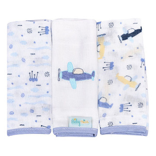 Kit 3 Paninhos Boca Tecido Fralda Bordado E Estampado Azul Kit 3 Paninhos Boca Tecido Fralda Bordado E Estampado Azul