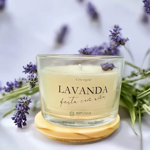 Vela Aromática Perfumada Cera Vegetal Lavanda