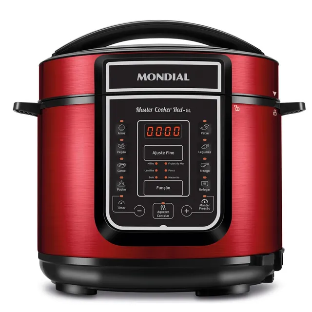 Panela De Pressão Elétrica Digital Pe39 5l 900w Mondial Cor Vermelho Frequência 60Hz