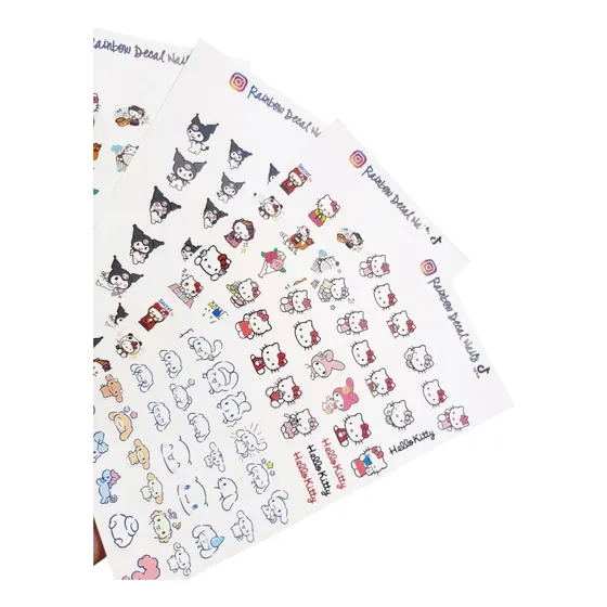 Sticker Nails Tatuajes Uñas Hello Kitty, Kuromi 6 Planillas