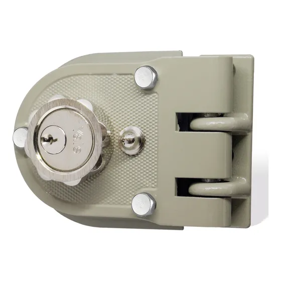 Cerradura Sobreponer Para Porton Derecha Roseta Color Gris