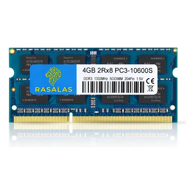 Sodimm Pc3-10600s Memoria Ram Raspas Azul De 4 Gb, 2rx8 Ddr3