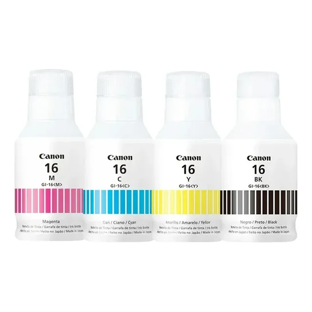 Kit Botella De Tinta Canon Gi-16 Gx6010 Gx7010 Tinta Negro Cyan Magenta Amarillo
