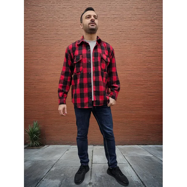 Camisaco Hombre De Paño Abrigado Premium